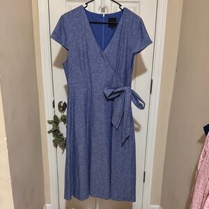 Alex Marie Blue Midi Wrap Dress
